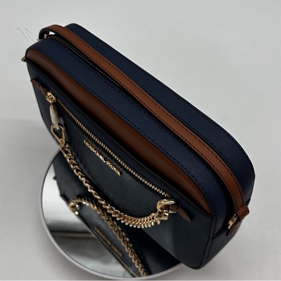 MICHAEL KORS LARGE EW ZIP CHAIN CROSSBODY BAG & JET SET TRAVEL MD ZA CARD CASE - Picture 10 of 12